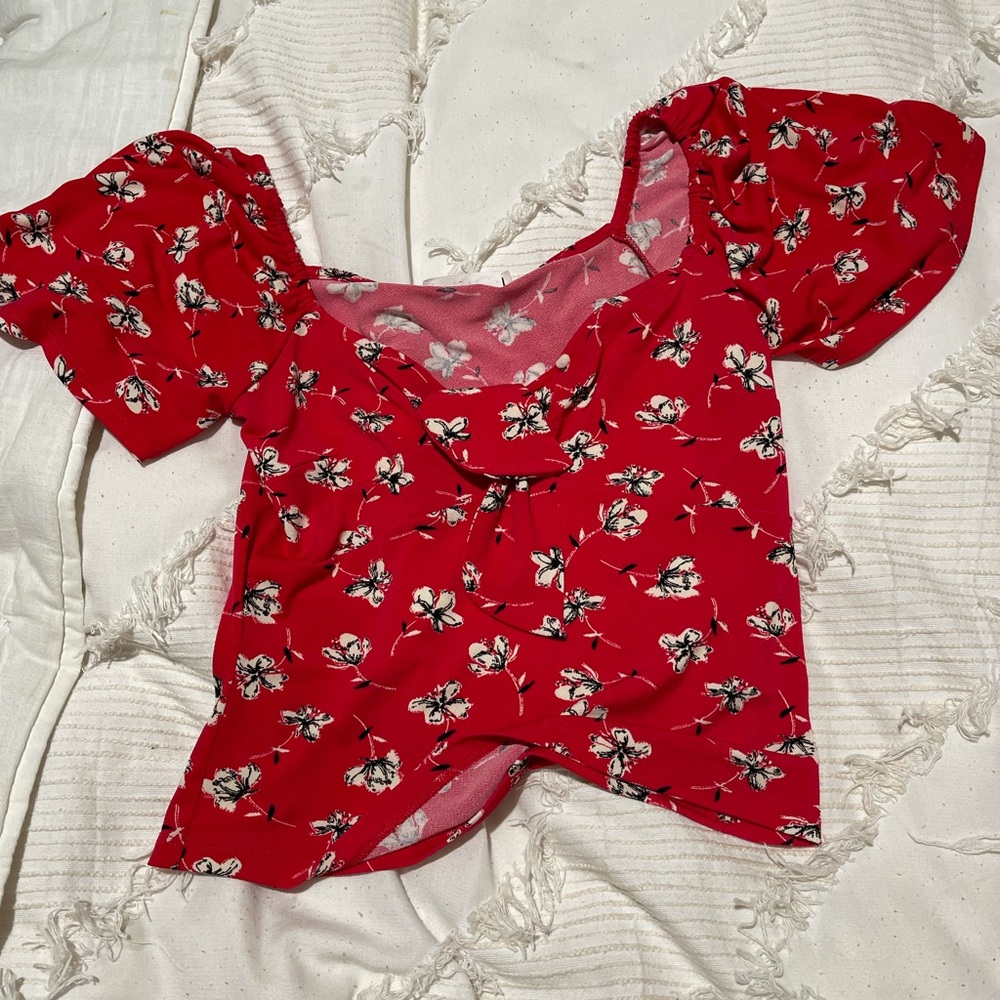 Red mini crop top